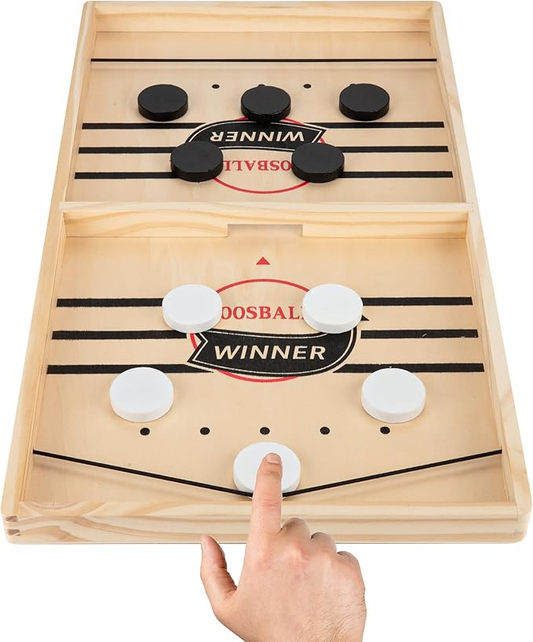 Large Sling Puck Game, Foosball Winner Board Game, Wooden Hockey Table Game