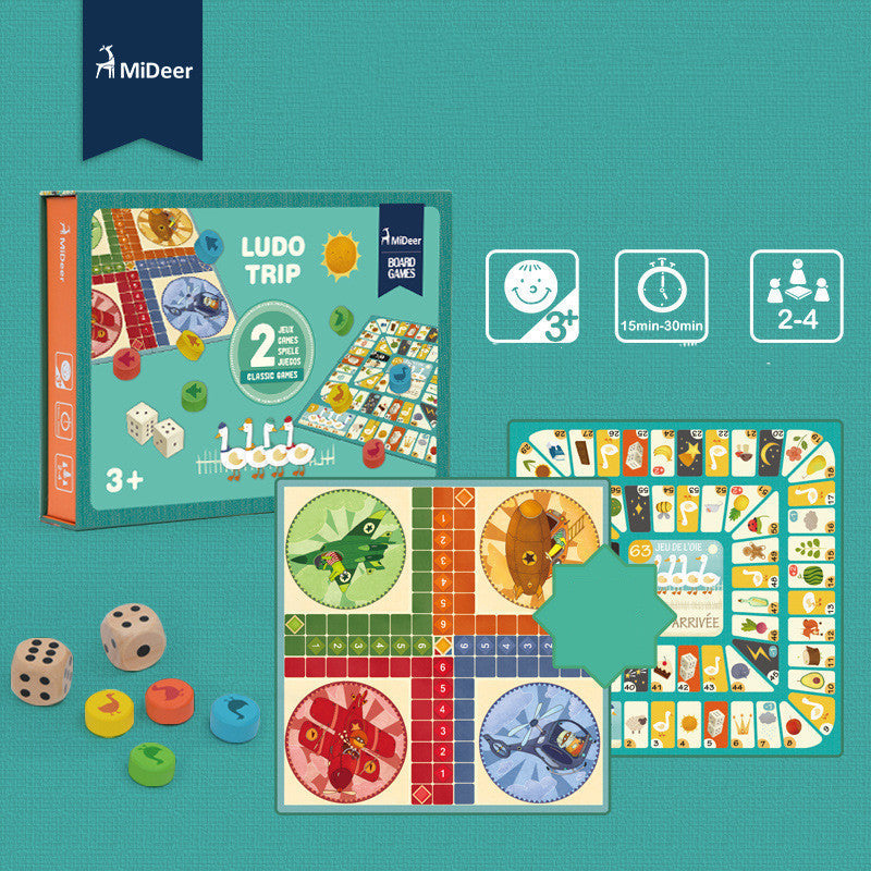 Milu Two-In-One Double-Sided Board Game Children'S Board Game