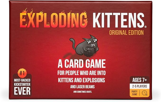 Exploding Kittens LLC - A Russian Roulette Card Game, Easy Family-Friendly Party Games - Card Games for Adults, Teens & Kids - 2-5 Players