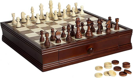 Chess Sets and Boards Wood Chess & Checkers Set Walnut Development of Intellectual Entertainment Family Gatherings